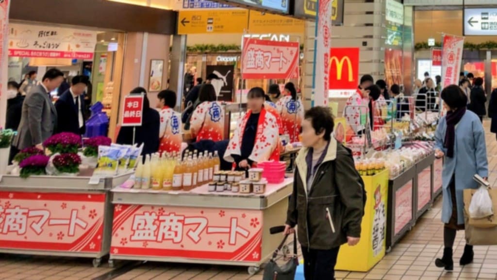盛商マートの会場は今年も盛岡駅北改札コンコースでした