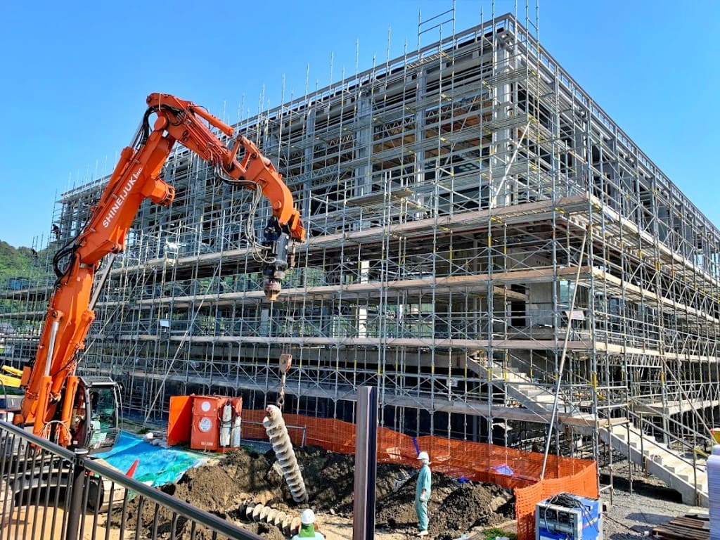 釜石市民体育館工事中