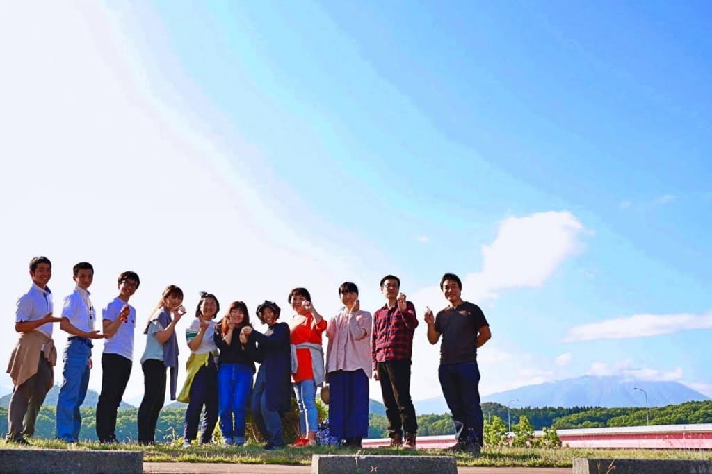 つなぎ温泉・手つなぎ広場にて