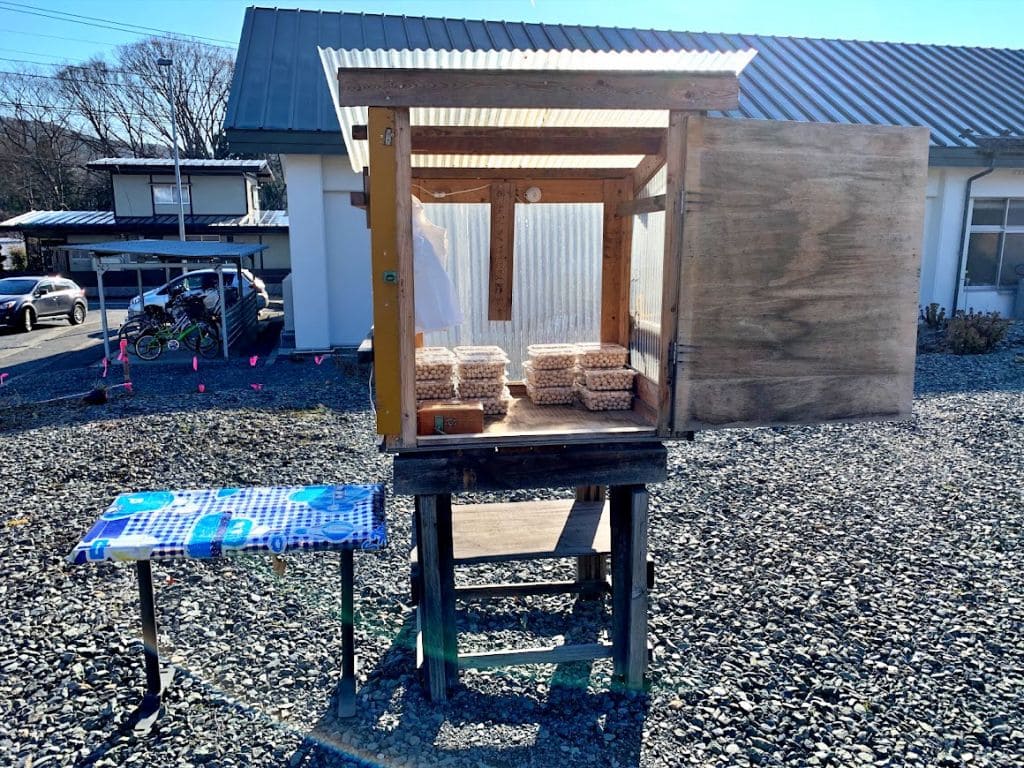 JR山岸駅前の産直　銀杏販売中