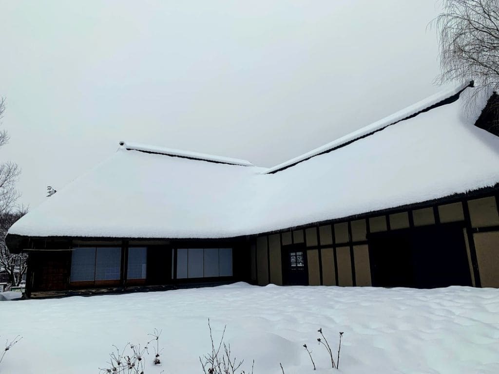 南部曲り家も雪化粧