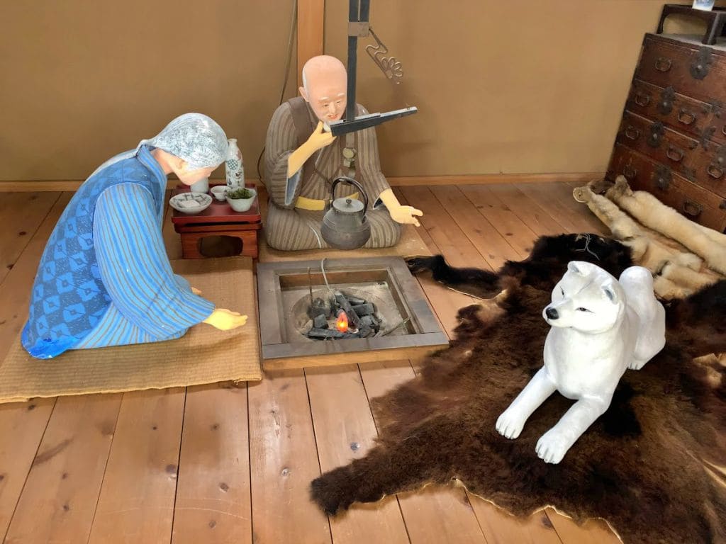 秋田犬博物室の展示の様子