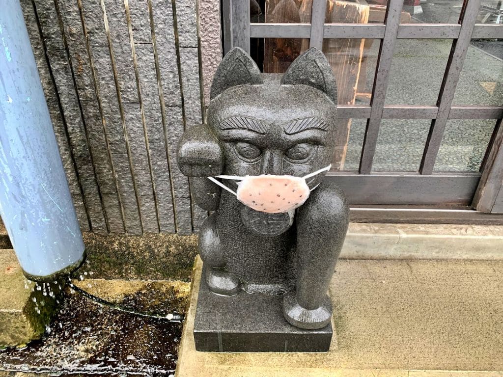 白沢せんべい店にて