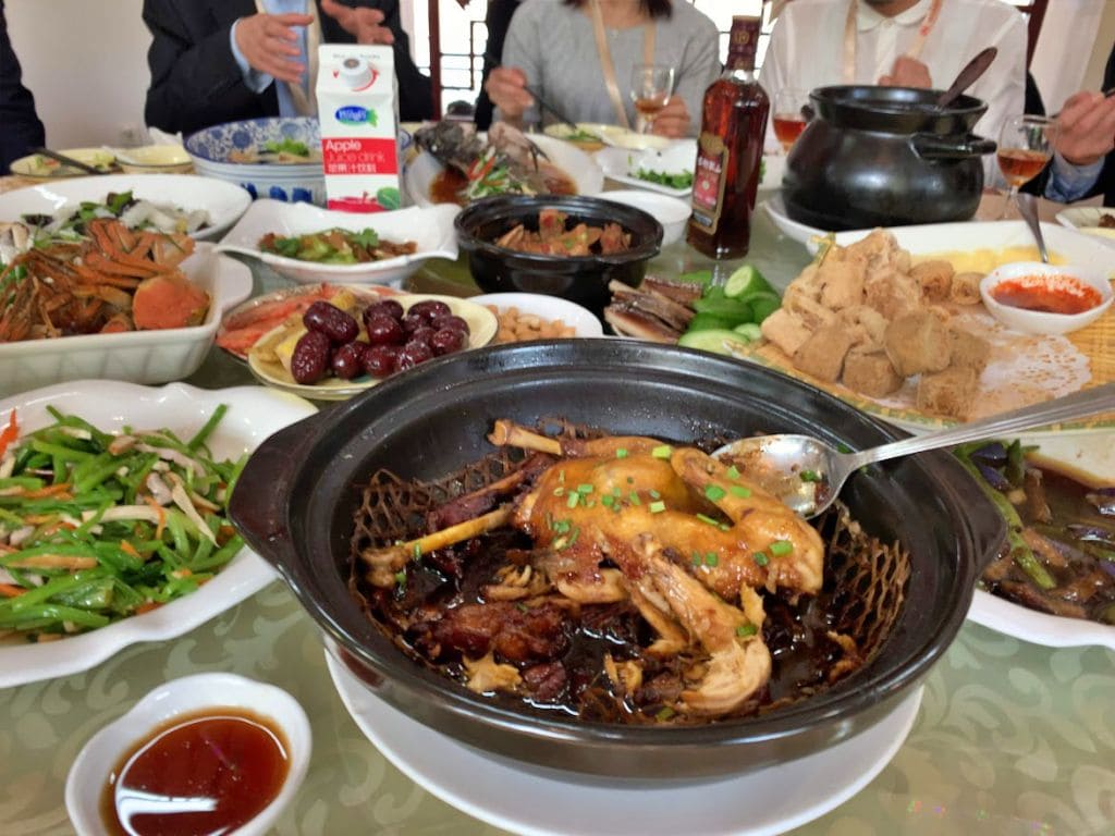 绍兴黄酒城でランチタイム