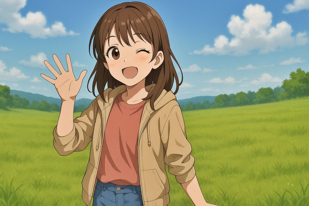 晴れた日差しの中での笑顔