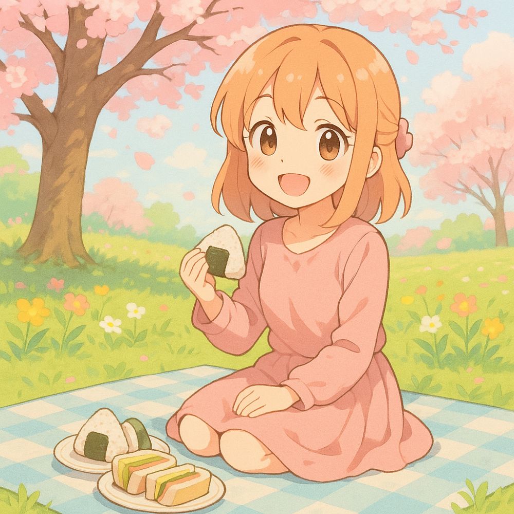 桜の下でのんびりピクニック