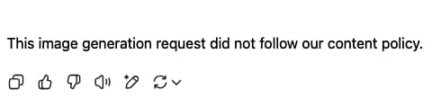 This image generation request did not follow our content policy.