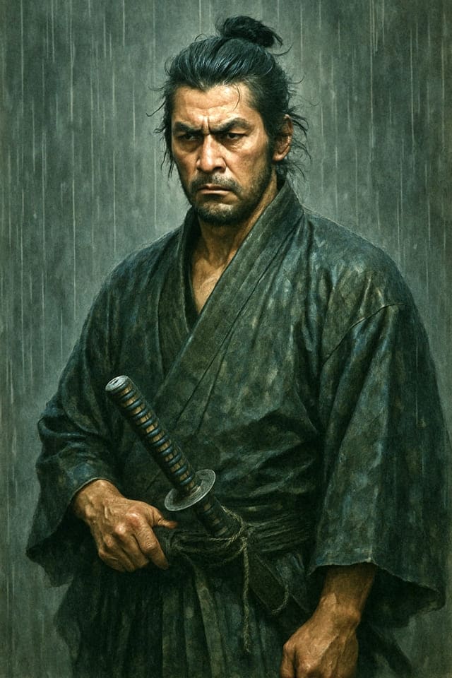 雨の中の侍