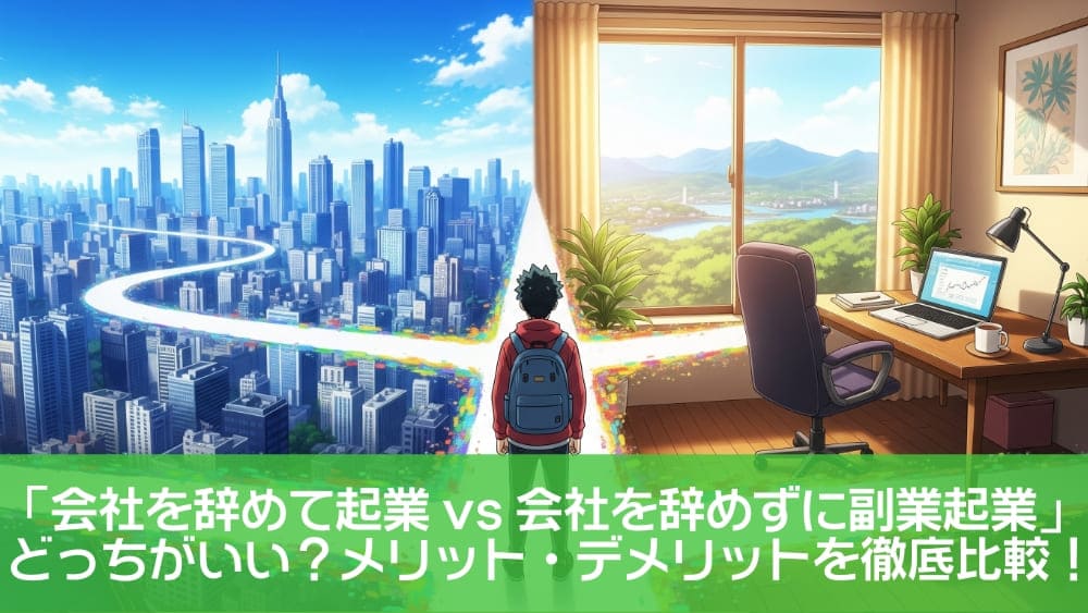 「会社を辞めて起業 vs 会社を辞めずに副業起業」どっちがいい？メリット・デメリットを徹底比較！