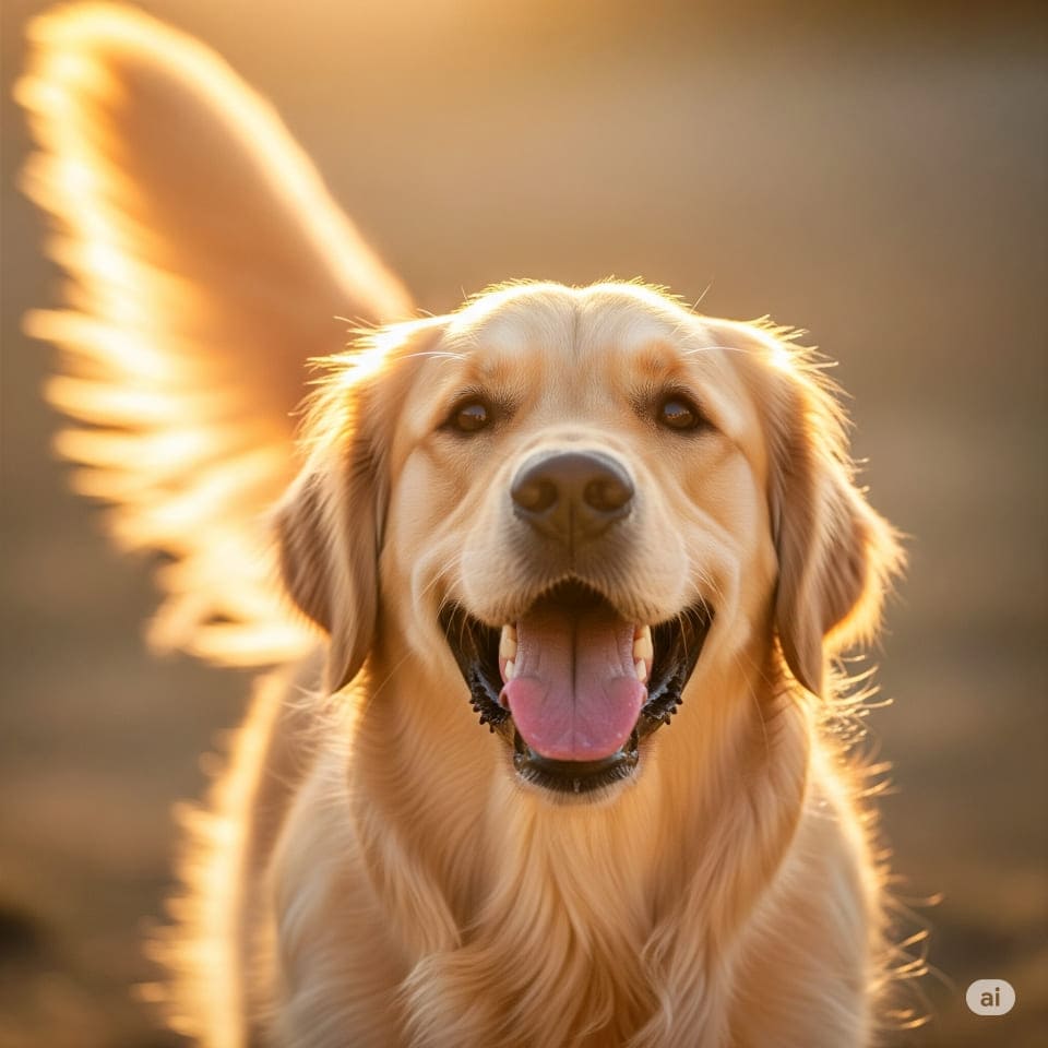 Geminiが生成した楽しそうに「笑っている犬」の画像