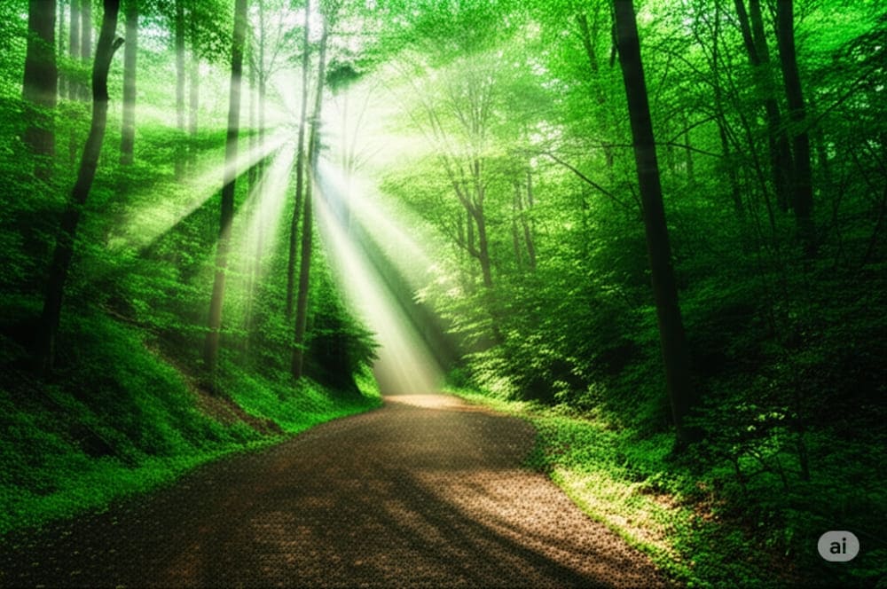 「静かな森」をイメージした、ごく標準的な森の画像