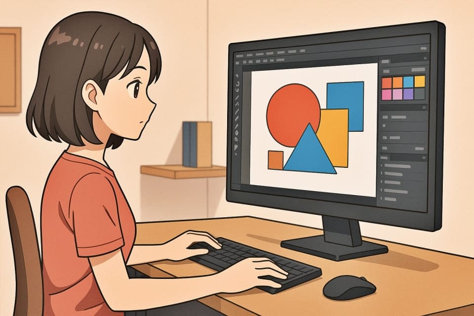 ChatGPT（DALL-E 3）で「PCを操作する人」の画像生成成功例１