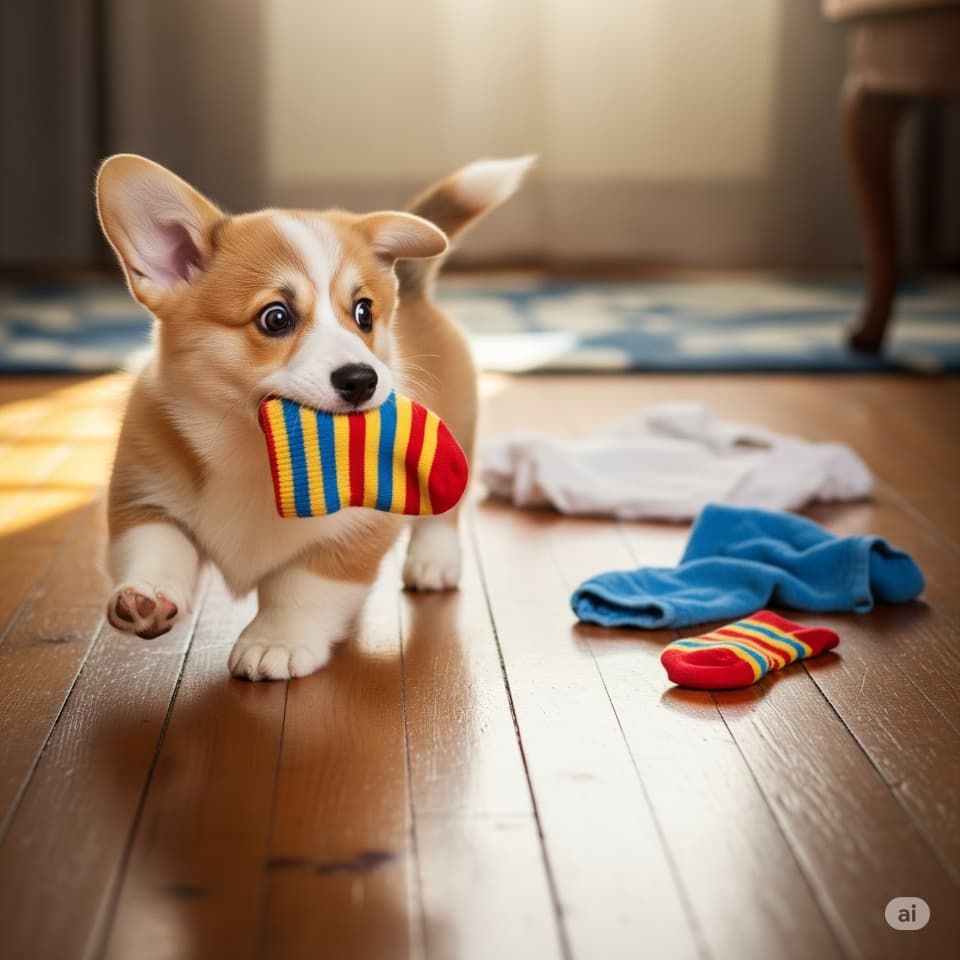 くつした泥棒、現行犯！