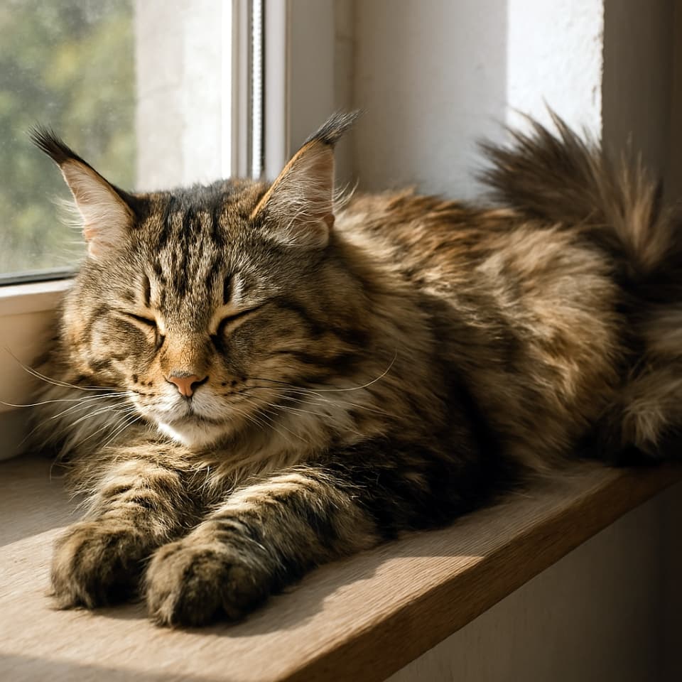 Gentle Giant Nap（おっとり巨猫のお昼寝）（Copilot）