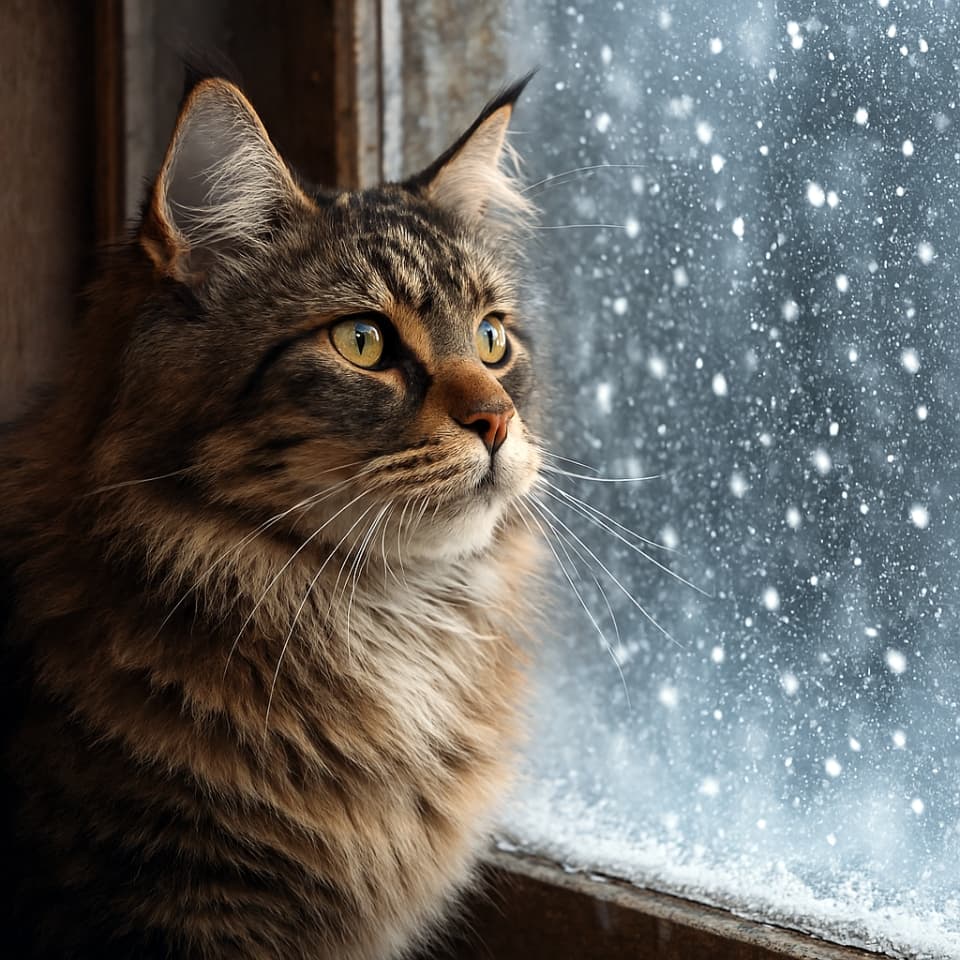 Winter Window Watching（冬の窓辺ウォッチ）（Copilot）
