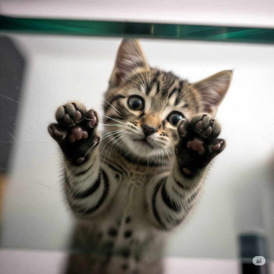 ガラス越しのぷにぷに