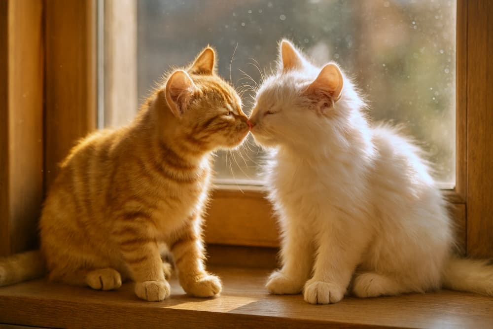 朝日の窓辺で(Morning Greeting by the Window)