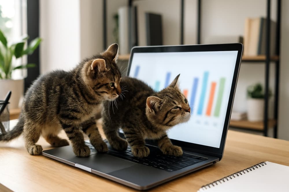 分析中断：子猫たちの業務介入「分析より遊びが大事」（Copilot）