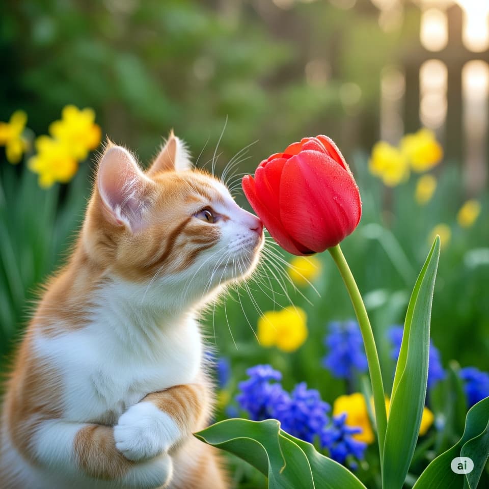 お花とお話中?