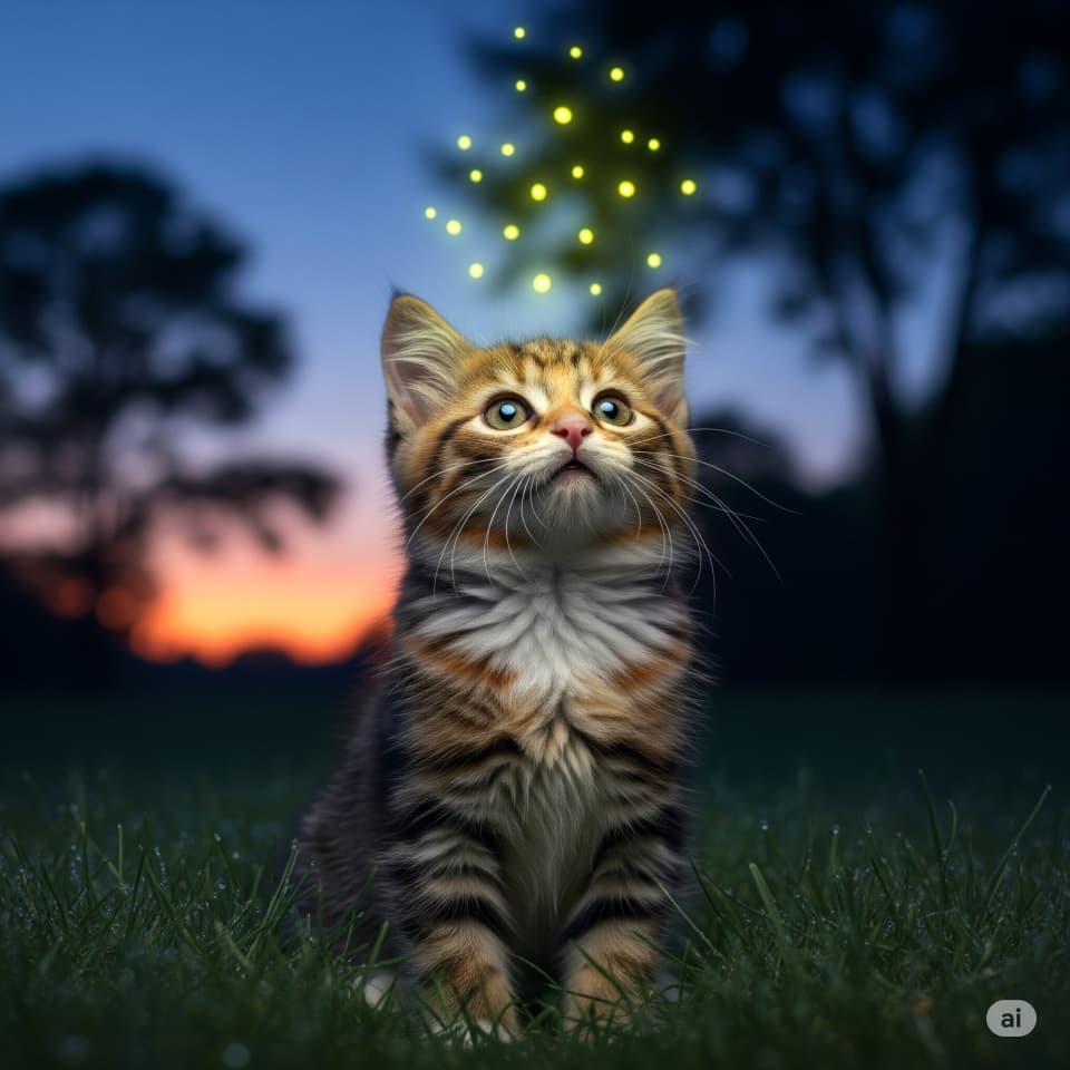 夜のホタルと