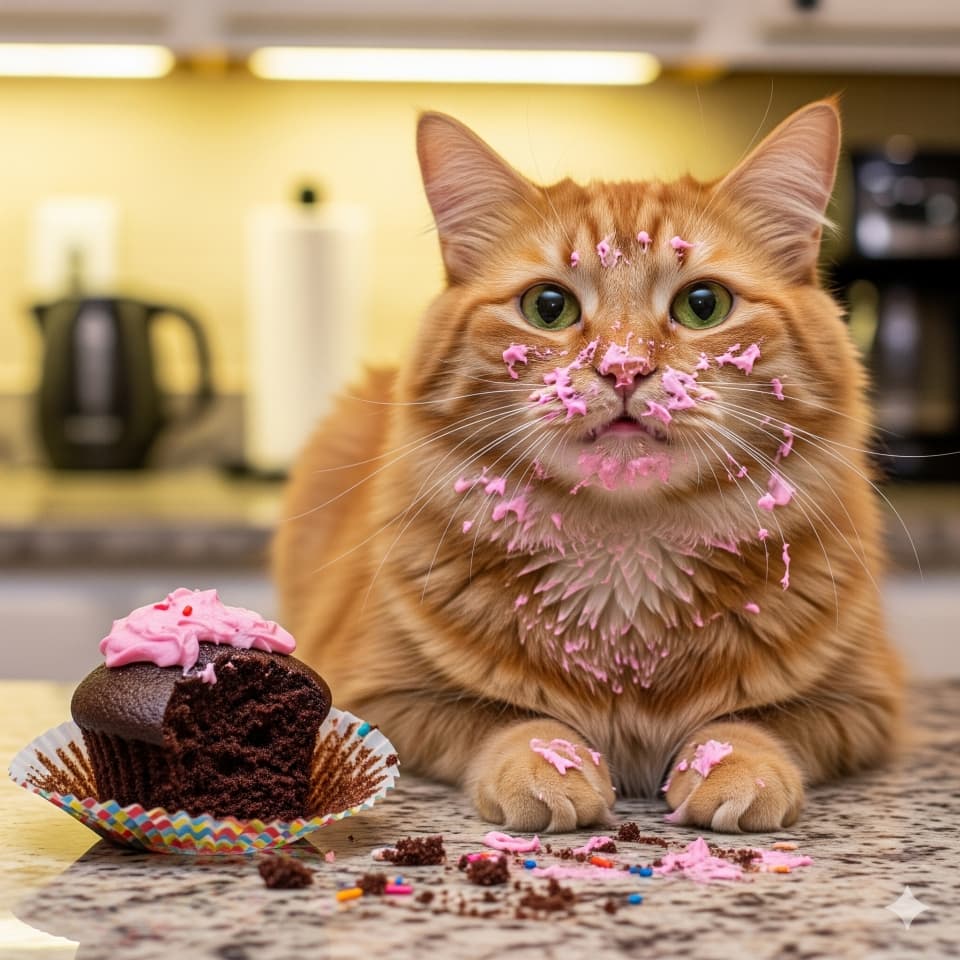 カップ(猫用)ケーキ泥棒猫