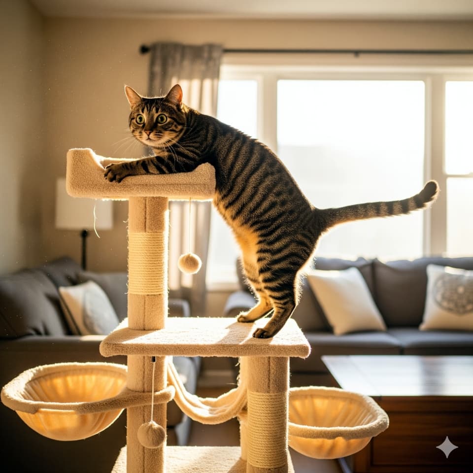 キャットタワーでヒヤリ体験