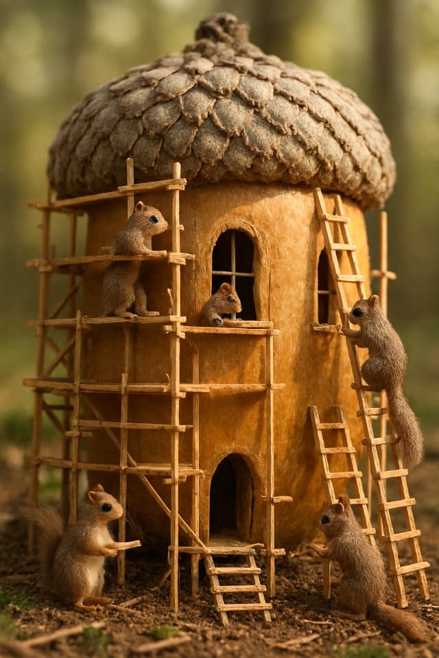 ドングリ屋根の森の家