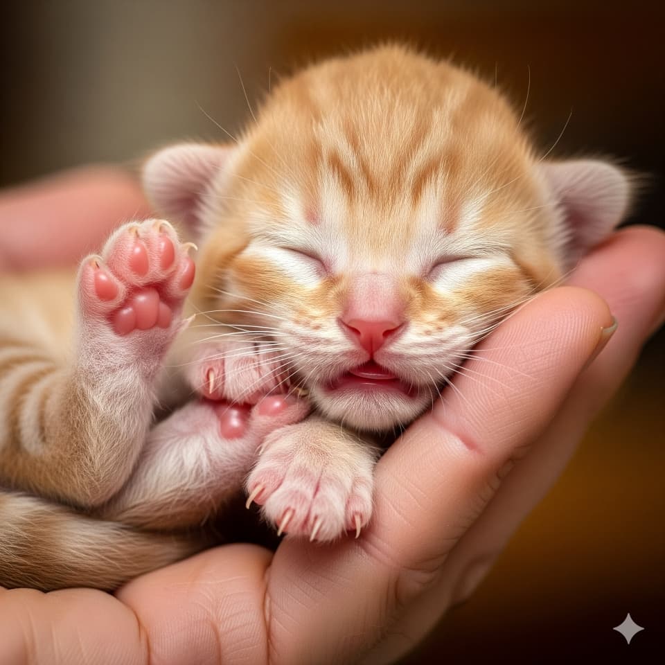 飼い主の手のひらで