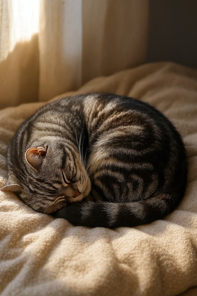 丸まってお昼寝