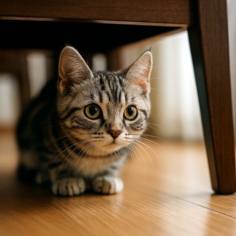 テーブルの影から