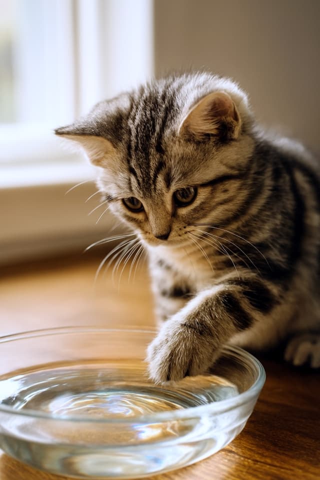 水にタッチ!