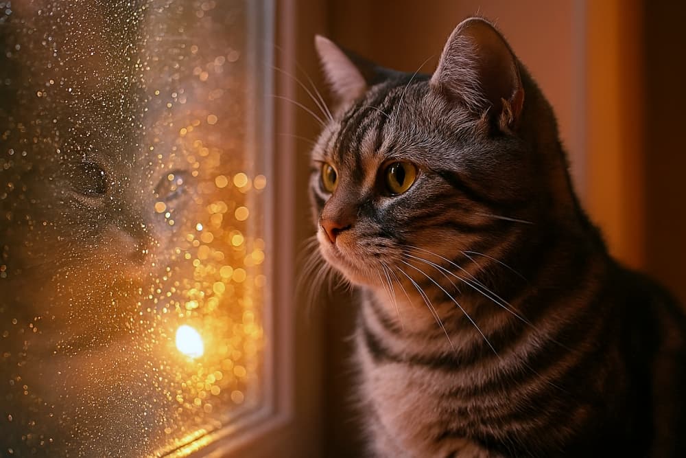 雨の日の窓辺