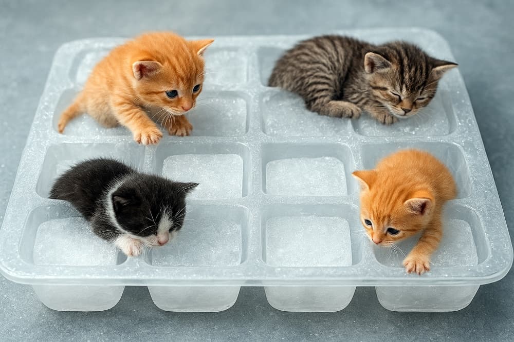 氷の上の子猫たち